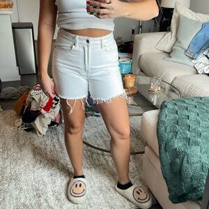 H&M white denim shorts